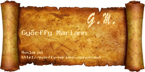 Győrffy Mariann névjegykártya