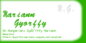 mariann gyorffy business card